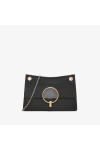 Charles Keith Metal Half Round Lady Chain Shoulder Bag Black